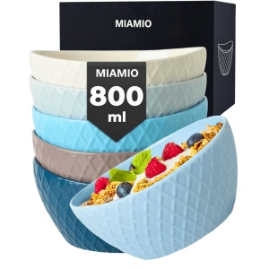Set 6 Boluri ceramice, Palmanova, Ocean multicolor, 16x8 cm, 800 ml