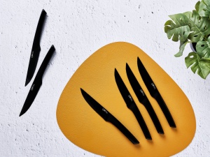 Set 6 Cutite de friptura, JENSEN, lama inox satinat cu maner negru mat - Img 2