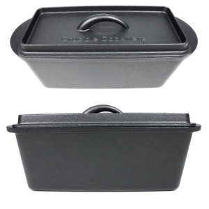 Tava de copt paine din fonta cu capac, pentru cozonac si chec, Crucible Cookware, 28 x 14 cm, 3,2 L - Img 7