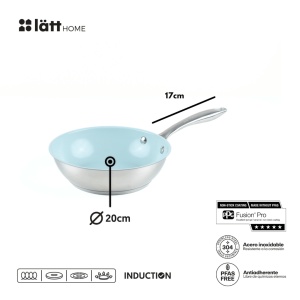 Tigaie inox cu strat ceramic antiaderent Ø20cm, Lätt Home Vita, bază Full Induction - Img 2