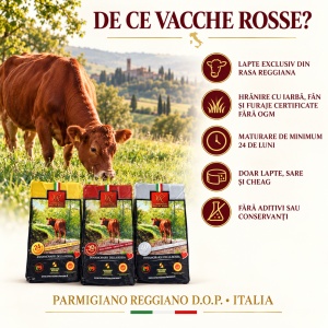 Pachet Parmigiano Reggiano D.O.P. Vacche Rosse, Contrasto 24 + 40 luni, 2 × 500 g - Img 5