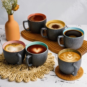Serviciu de masa 6 persoane, set complet 24 piese, colectia Las Palmitas, 6 x Cani, 6 x Boluri, 6 x Farfurii intinse mari, 6 x Farfurii intinse medii, ceramica, multicolor - Img 8