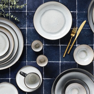 Serviciu de masa 6 persoane, set Esential 18 piese, colectia Iris, Boluri/Farfurii intinse, ceramica glazurata, alb Ivory - Img 7