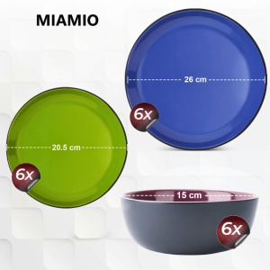 Serviciu de masa pentru 6 persoane, Set 18 piese Le Papillon, Boluri, Farfurii intinse, ceramica, multicolor - Img 2
