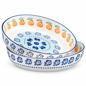 Set 2 Boluri fructiera Napoli Citrus, portelan pictat manual, rotund Ø25.5 cm