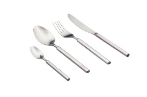 Set 24 Tacamuri inox VIGGO, 6 persoane, 6 x Cutite, 6 x Linguri, 6 x Furculite, 6 x Lingurite, Otel inoxidabil, design modern traditional, Argintiu mat - Img 1