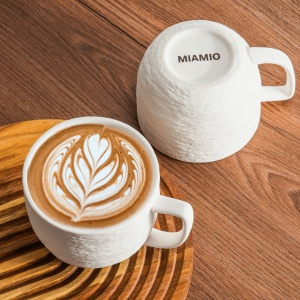 Set 4 Cani Caffé latte, colectia Oasis, ceramica, alb, 450 ml - Img 5