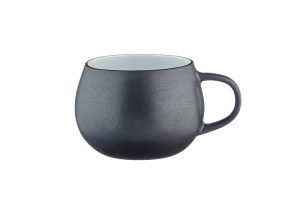 Set 4 Cani de caffé latte, GOURMET Onyx, ceramica glazurata, 700ml, negru - Img 3