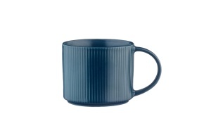 Set 4 Cani mari de cafea lunga, SCANDI Navy, ceramica, 500ml, albastru marin - Img 3