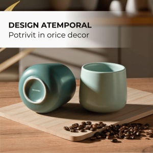 Set 4 Cani pentru cafea, colectia Nami, ceramica, Pastel Coast multicolor, 250 ml - Img 3