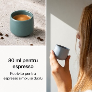 Set 4 Cesti cafea Espresso 80 ml, Nami Pastel Coast, ceramica, fara toarta, multicolor - Img 6