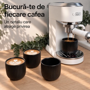 Set 4 Cesti Cafea, Senita negru, ceramica, fara toarta, 250 ml - Img 6
