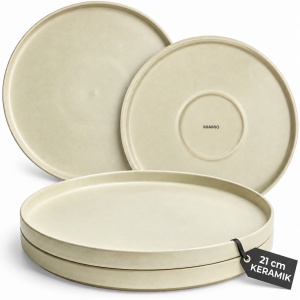 Set 4 Farfurii intinse desert, Sierra Sand, ceramica, 21 cm - Img 8