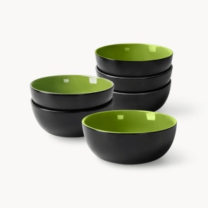 Set 6 Boluri ceramice, Le Papillon, Verde, Ø15cm, 500 ml - Img 9