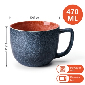 Set 6 Cani Caffé latte, colectia Las Palmitas, ceramica, multicolor, 470 ml - Img 2