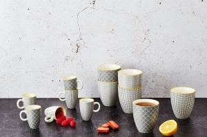 Set 6 Cani de cafea, PATTERN Eclipse, portelan, 300 ml, gri antracit - Img 6