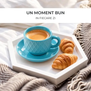 Set 6 Cesti de espresso cu farfurie, colectia Palmanova Ocean multicolor, ceramica, 75 ml - Img 6