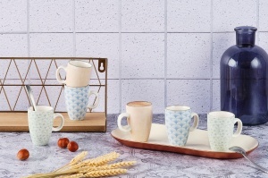 Set 6 Cesti de espresso, PATTERN Pastel, portelan, 90 ml, multicolor - Img 2