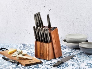 Set 6 Cutite de friptura, LARUS, lama inox satinat cu maner gri metalizat - Img 6