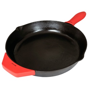 Tigaie din fonta 26 cm, Crucible Cookware, suporturi silicon termorezistent incluse - Img 5