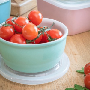 Caserola cu capac ermetic pentru depozitare alimente, Lätt Home, ceramica, turcoaz, rotund, 440 ml - Img 6