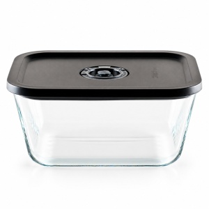 Caserola dreptunghiulara din sticla borosilicata, 2.700 ml, Lätt Home, capac ermetic cu valva de vid