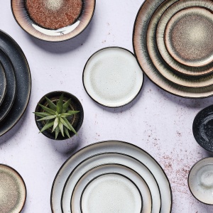 Serviciu de masa 6 persoane, set Esential 18 piese, colectia Iris, Boluri/Farfurii intinse, ceramica glazurata, alb Ivory - Img 8