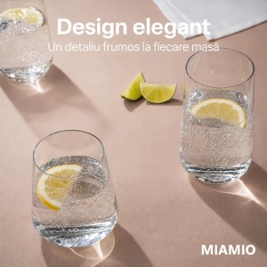 Set 12 Pahare Riva MIAMIO pentru apa si long drink, sticla transparenta, 6 × 420 ml + 6 × 460 ml - Img 3
