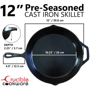 Set 2 Tigai din fonta 26 + 30 cm, Crucible Cookware, suporturi silicon termorezistente incluse - Img 3
