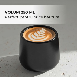 Set 4 Cani cafea 250 ml, Nami negru, ceramica, fara toarta - Img 4