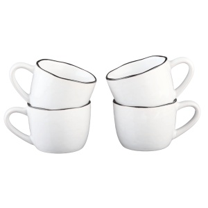Set 4 Cesti Cafea din Gresie Ceramica PURE 120ml, Alb Zapada - Img 5