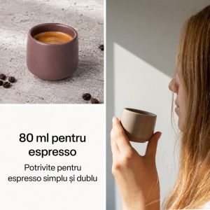 Set 4 Cesti cafea Espresso 80 ml, Nami Beige Canyon, ceramica, fara toarta, multicolor - Img 6