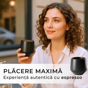 Set 4 Cesti cafea Espresso, colectia Luxe, ceramica, negru, 90 ml - Img 4