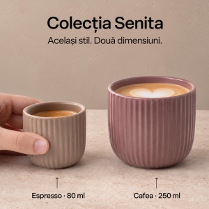 Set 4 Cesti Cafea, Senita Beige Canyon multicolor, ceramica, fara toarta, 250 ml - Img 7
