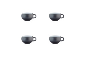 Set 4 Cesti Espresso, Gourmet Onyx, ceramica, design negru mat, 120 ml - Img 5