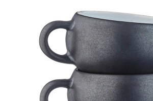 Set 4 Cesti Espresso, Gourmet Onyx, ceramica, design negru mat, 120 ml - Img 4