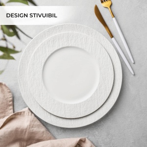 Set 4 Farfurii intinse, colectia Oasis, ceramica stoneware, alb - Img 6