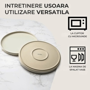 Set 4 Farfurii intinse, colectia Sierra, ceramica, nisip - Img 6