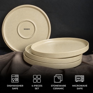 Set 4 Farfurii intinse desert, Sierra Sand, ceramica, 21 cm - Img 5