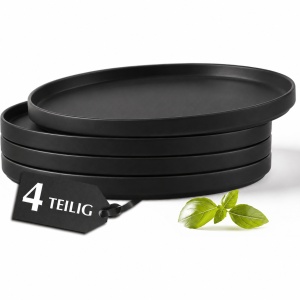 Set 4 Farfurii intinse fel principal, Luxe Black, ceramica, 26 cm - Img 8