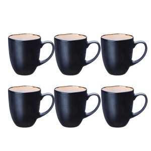 Set 6 Cani de cafea, colectia Iris, interior alb Ivory, ceramica glazurata, 400 ml - Img 5