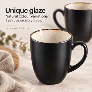 Set 6 Cani de cafea, colectia Iris, interior alb Ivory, ceramica glazurata, 400 ml - Img 4