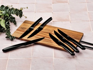 Set 6 Cutite de friptura, JENSEN, lama inox satinat cu maner negru mat - Img 4