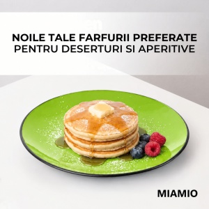 Set 6 Farfurii intinse desert, Le Papillon Verde, ceramica, 21 cm - Img 3