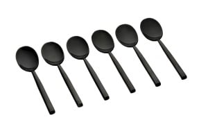 Set 6 lingurițe cafea NILS, oțel inoxidabil, design elegant, negru lucios - Img 1