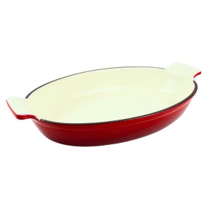Tava de copt ovala, Crucible Cookware, fonta emailata, 27cm, manere cu 2 suporturi din silicon termorezistent incluse - Img 4