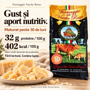 Branza italiana Formaggio Vacche Rosse, Antica Corte, maturata peste 30 luni - Img 6