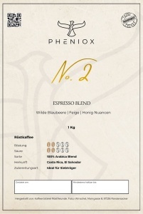 Cafea boabe 100% Arabica pentru espresso PHENIOX No. 2 Espresso Blend, 250 g / 1 kg - Img 2