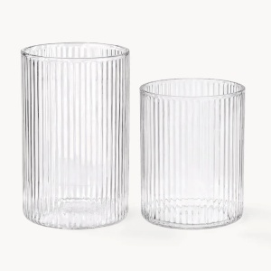 Set 12 Pahare Senita pentru apa si long drink, sticla cu caneluri, 6 x 280 ml, 6 x 430 ml - Img 8