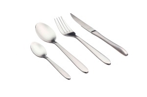 Set 24 Tacamuri inox KAJA, 6 persoane, 6 x Cutite, 6 x Linguri, 6 x Furculite, 6 x Lingurite, Otel inoxidabil, forme rotunjite, Argintiu mat - Img 1